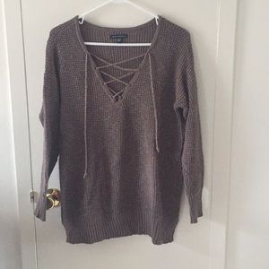 AE Lace up knit sweater